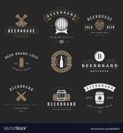 Vintage beer brewery logos emblems labels