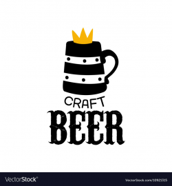 Craft Beer Logo Design Template With Crown