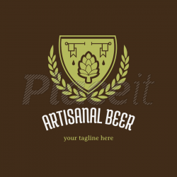 Craft Beer Logo Maker with Shields Symbols 1061b