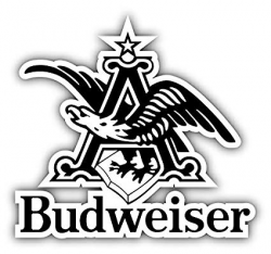 Budweiser Beer Logo Eagle Car Bumper Sticker Decal 5\'\' x 4\'\'