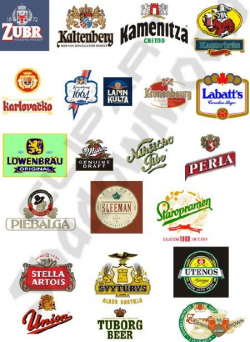 World famous beer logos and labels vector clip art