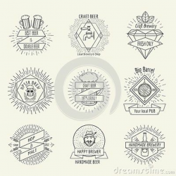 Hipster style handmade beer and craft brewery logo | Brewery ...