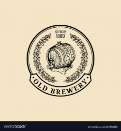 Kraft beer barrel logo old brewery icon lager
