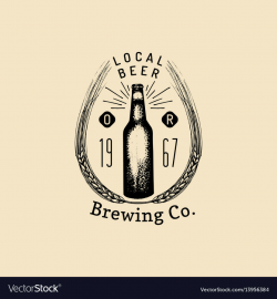 Kraft beer bottle logo old brewery icon