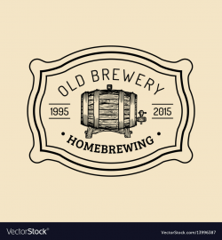 Kraft beer barrel logo old brewery icon hand