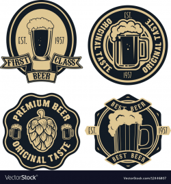 Beer labels Vintage craft beer retro design