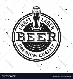 Beer round emblem label badge or logo