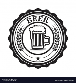 Emblem with beer mug design element for logo