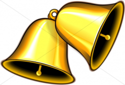 Pair of Ringing Gold Bells | Church Bell Clipart