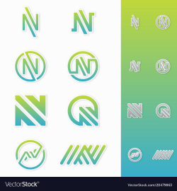 Best simple letter n logo icon