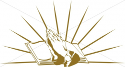 Gold Praying Hands And The Bible | Prayer Clipart