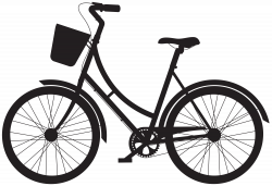 Bicycle with Basket Silhouette PNG Clip Art | Gallery ...