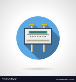 Advertising billboard flat color round icon