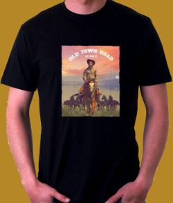 Old Town Road Lil Nas X Biily Cyrus logo Black T Shirt Rap country  billboard | eBay