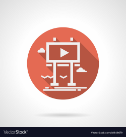Billboard for promo video red round icon