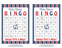 Nautical Baby Bingo Cards - Printable Download - Prefilled - Anchor Baby  Shower Game for Boy - Navy & Red