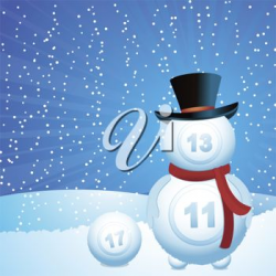 iCLIPART - Lottery or bingo ball clip art snow man wearing a ...