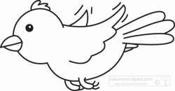 Animals : yellow-bird-flying-black-white-outline : Classroom Clipart ...