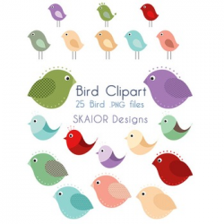 Birds Clipart Robin Bird Clip Art Digital Birds Printable Flying Rainbow  Cute