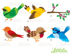 little bird clipart - Spring bird clipart - 15087 | Products | Clip ...