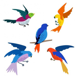 Flying Bird Clipart Set - Download Free Vector Art, Stock Graphics ...