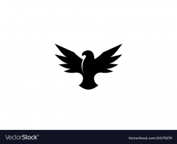 Bird black eagle open wings flying for logo design