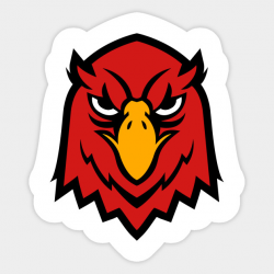 Red Falcon Bird Face Logo