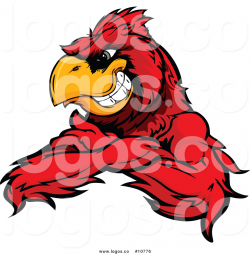 Vector Logo of a Grinning Tough Red Cardinal Bird with ...