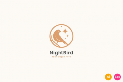 Night Bird Elegant Logo Template by NEWFLIX on Envato Elements
