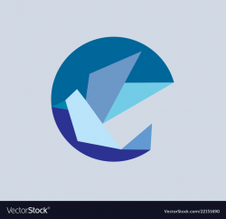 Abstract geometric bird logo