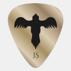 Eagle Hawk Bird Logo Gold Guitar Pick