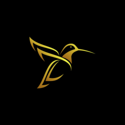 Gold humming bird logo Vector | Premium Download