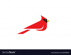 Geometric cardinal bird logo