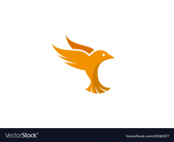 Bird dove open wings flying logo design