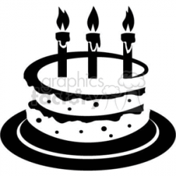 black and white birthday cake clipart. Royalty-free clipart # 370731