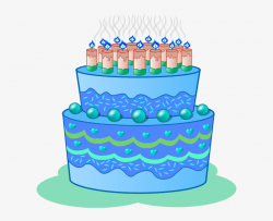 Blue Birthday Cake Clip Art Clipart - Blue Cake Clipart Png - Free ...