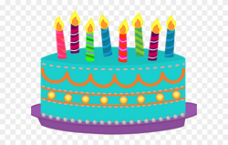 Birthday Cake Clipart 4th - Birthday Cake With Candles Clipart - Png ...