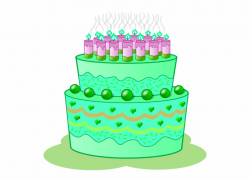 Green Birthday Cake Clipart - Birthday Cake Clip Art, Transparent ...