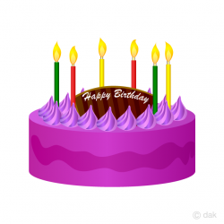 Purple Birthday Cake Clipart Free Picture｜Illustoon