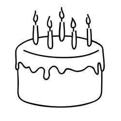 Birthday cake clipart black and white free - ClipartBarn