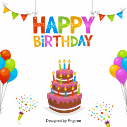 Multi-layer Birthday Cake, Birthday Clipart, Cake Clipart, Vector ...
