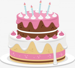 Sweet Chocolate Birthday Cake, Cake Clipart, Vector Png, Pink Cake ...