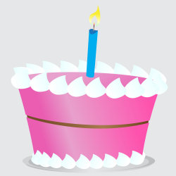 Birthday Cake Clipart — Simple vector illustration of a pink frosted ...