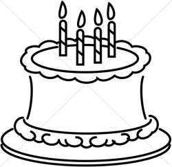 Birthday cake black and white clipart collection - Clipartix