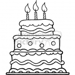 black-white-birthday-cake clipart. Royalty-free clipart # 384331