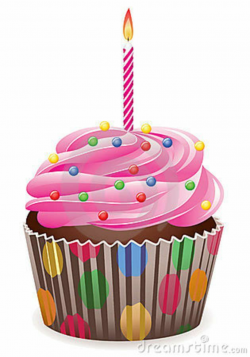 Birthday Cupcake Clipart | Cupcake With Burning Candle Royalty Free ...