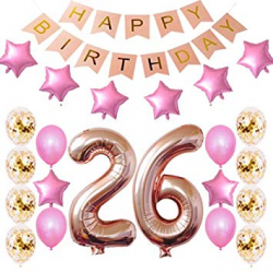 Amazon.com: 26th Birthday Decorations Party Supplies Happy ...