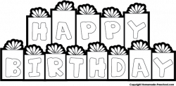 Black and white happy birthday clip art free clipartfox ...
