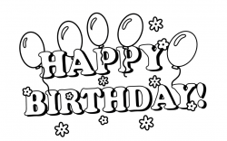 Happy Birthday Clipart Free Black And White