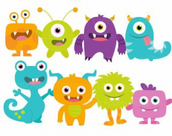 Little Monster Birthday Clipart Cute Monsters Party Silly Funny Png ...
